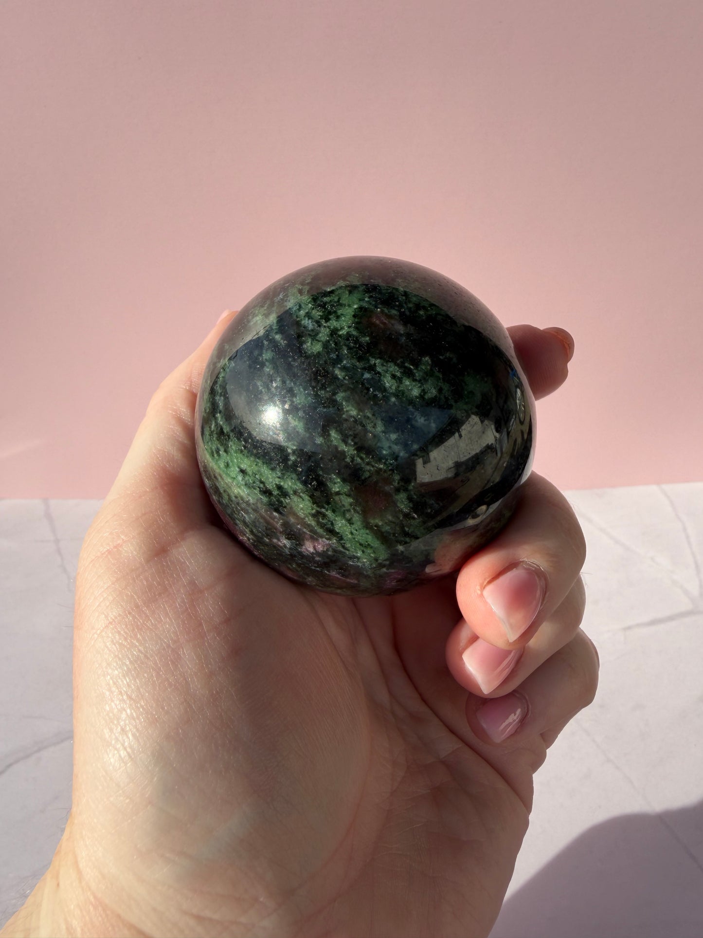 Ruby in Zoisite Sphere