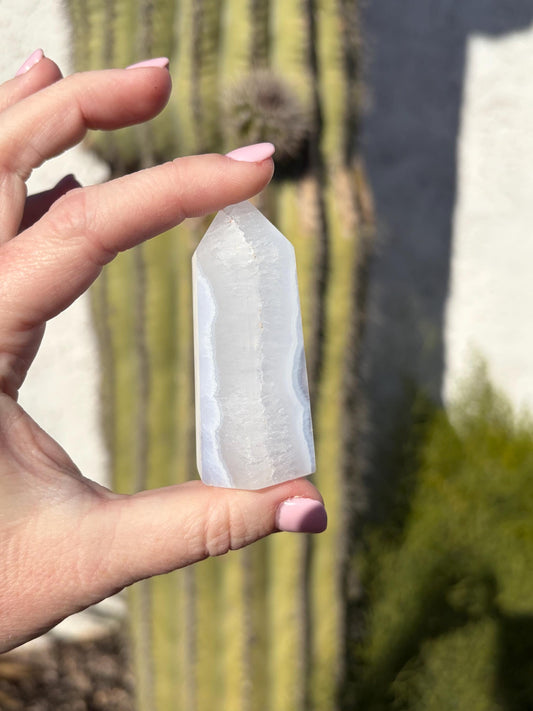 Blue Lace Agate Tower