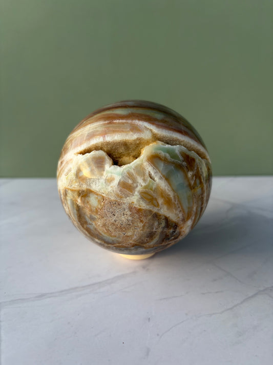 Caribbean Calcite Sphere with Druzy