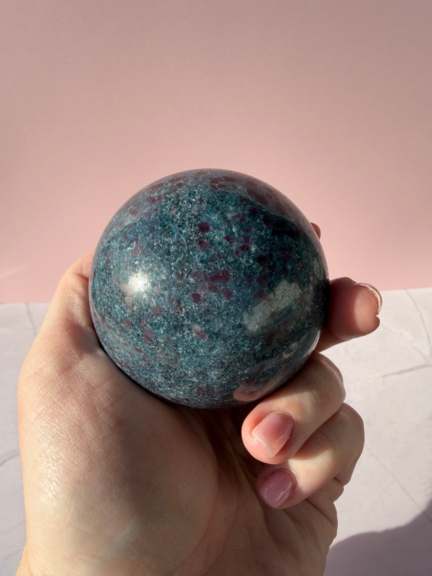 Ruby in Kyanite Sphere